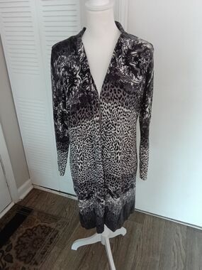 JM Collection Black and White Knit Cardigan